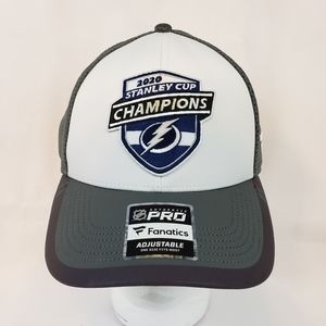 Fanatics NHL Tampa Bay Lightning Snapback Hat Men Grey 2020 Stanley Cup Champs